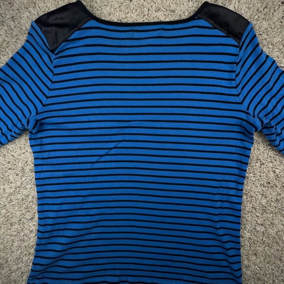 Lauren Ralph Lauren Women’s Striped Blue Black Size 1X Plus Lightweight Sweater - Picture 9 of 9